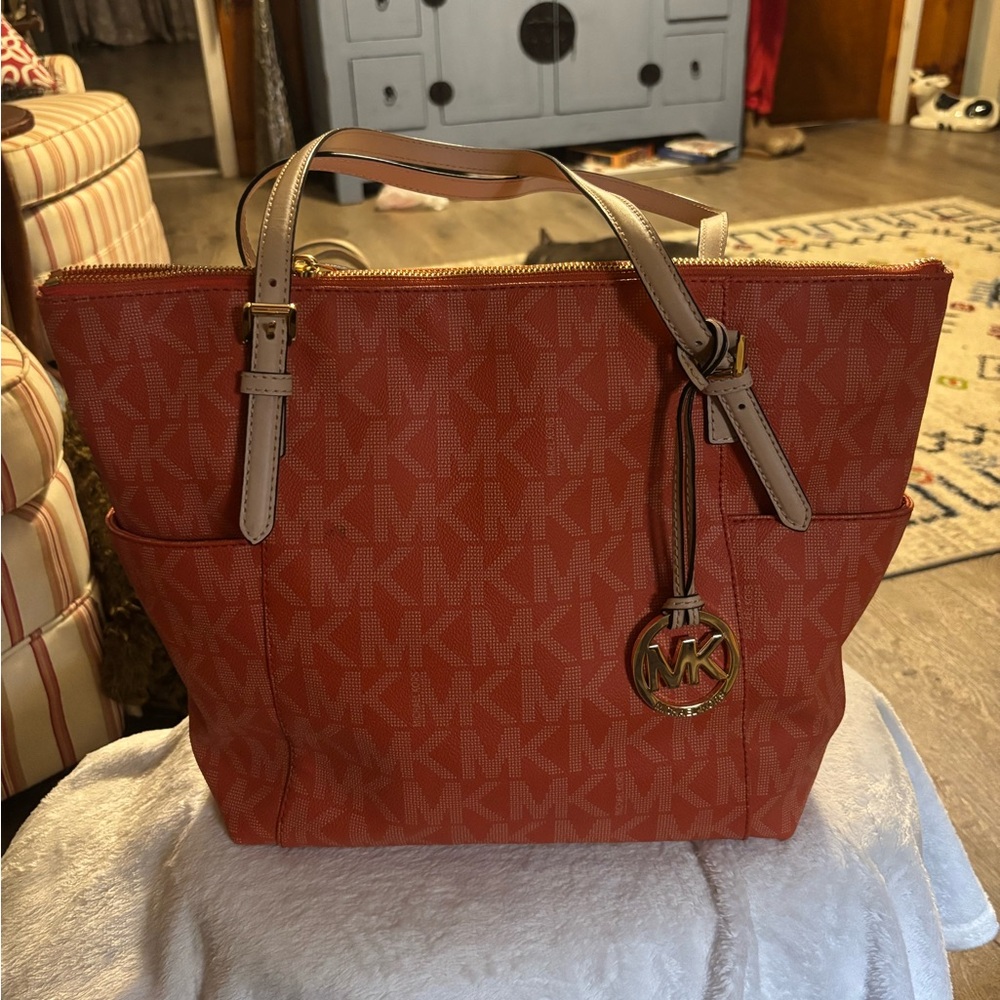 Michael Kors Signature Orange Tote